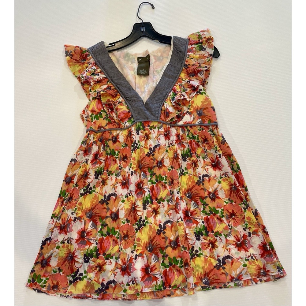 Anthropologie Fei Top Sleeveless Floral Blouse Summer‎ shirt boho Womens Size 4